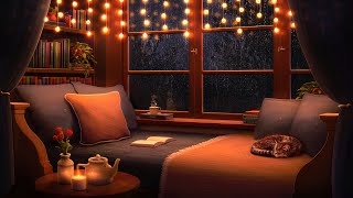 Cozy Reading Nook Ambience with Soothing Thunderstorm and Rain Sounds for Sleep & Relaxation
