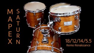 MAPEX Saturn III Bop Kit (Walnut Lacquer) | Remo Renaissance | Sound Test/Demo | 18/12/14/5.5