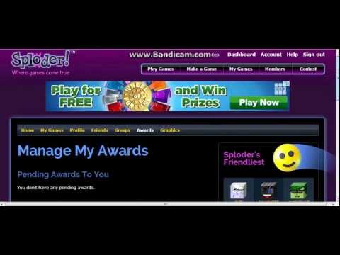 How to make an award for yourself in Sploder How to make an award for yourself in Sploder