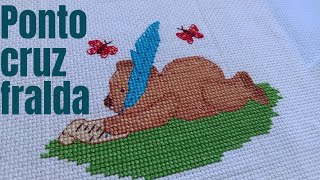 Gráficos para fralda de bebê em ponto cruz👦👧👩🏿👱‍♀️Ponto cruz para aplicar na fralda