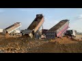 amazing except safety spread full dirt soil special with loader dump truck in actions