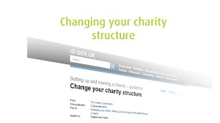 Changing your charity structure