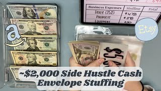 First November Side Hustle Cash Envelope Stuffing || Etsy, Amazon, Sponsorship Paychecks || ~$2,000