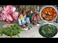 CHICKEN MEAT CURRY And SAJNE LEAVES  recipe fry by our grandma cooking||