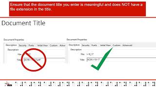 Creating Accessible PDF documents: Chapter Two: Document Title