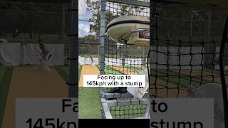 Facing up to 145kph with a stump! #cricket