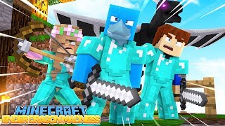 ENDER DRAGON BATTLE !! Minecraft Bed Wars w/ Little Kelly, Sharky and Scuba Steve