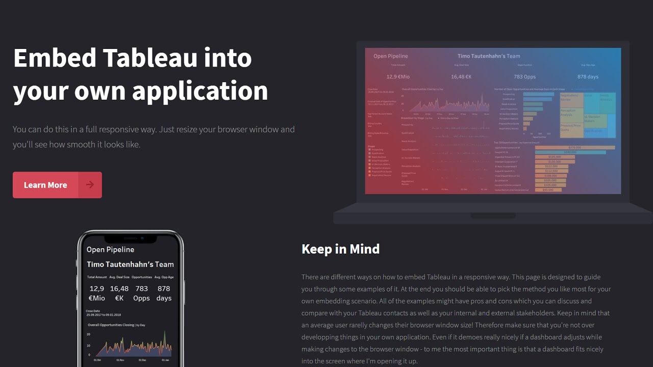 Embedding Tableau Responsively Youtube