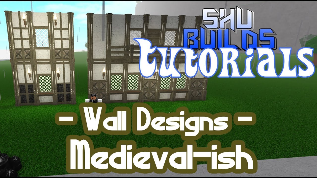 Bloxburg Tutorials: Wall Designs #3 "Medieval(ish)" - YouTube