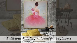 Easy acrylic painting / Ballerina / Ballerina painting tutorial for beginners