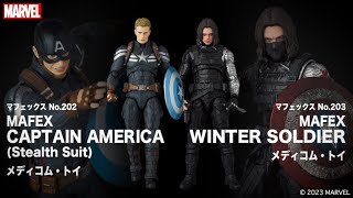 マフェックス No.202 MAFEX CAPTAIN AMERICA(Stealth Suit)/No.203 MAFEX WINTER SOLDIER＜メディコム・トイ＞【あみあみオリジナルPV】