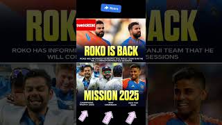 ROKO IS BACK | Champions Trophy 2025 | Test Comeback | Asia Cup 2025 | Mission 2025 #shorts