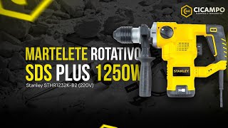 Martelete Rotativo Rompedor SDS Plus 1250W com Acessórios Stanley STHR1232K-B2 (220V)