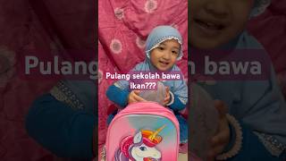 Raisya pulang sekolah unboxing tas ada ikan? #shortvideo #raisya #trending #jajanan