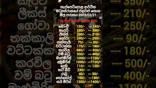 2025/02/21 කැප්පෙටිපොළ ආර්ථික මධ්‍යස්ථානයේ එළවළු තොග මිල පරාසය පැවතියේ මේ ආකාරයට #kappetipola