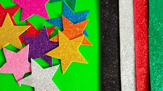 How to cut a perfect star/DIY Glitter star/How to cut a paper star/Paper star cutting/Paper star
