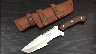 BI291 440C STEEL CUSTOM HANDMADE HUNTING TANTO POINT TRACKER SKINNING KNIFE 11\