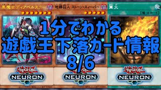 【遊戯王】1分でわかる遊戯王下落カード情報 8/6 【1分解説】【1分動画】