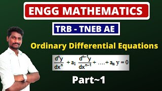 Ordinary Differential Equations| part-1 |ODE | TRB/TNEB | in Tamil | Karpom Tamizha