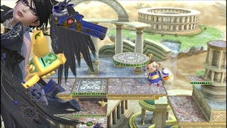 スマブラSP　巨大ベヨネッタ　手前やられずり落ち　見下ろし乱闘　リベンジ