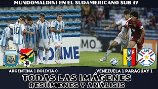 ARGENTINA 1 BOLIVIA 0, VENEZUELA 1 PARAGUAY 1, LOS RESÚMENES Y LAS IMÁGENES. SUDAMERICANO SUB 17