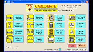 Electrical Cable Calculation Software, to BS7671 inc 1st Amendment 2011