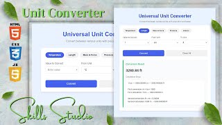 🔥Create a Universal Unit Converter with HTML, CSS & JS.