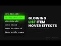 Glowing List Item Hover Effects | CSS Effects