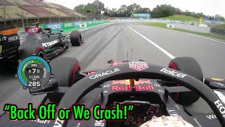 Verstappen's "You back off or we crash" Race Start