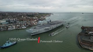 HMS Queen Elizabeth R08 Entering Portsmouth Harbour  24/02/2023 DJI Mini 3 PRO Freewell CPL Filter