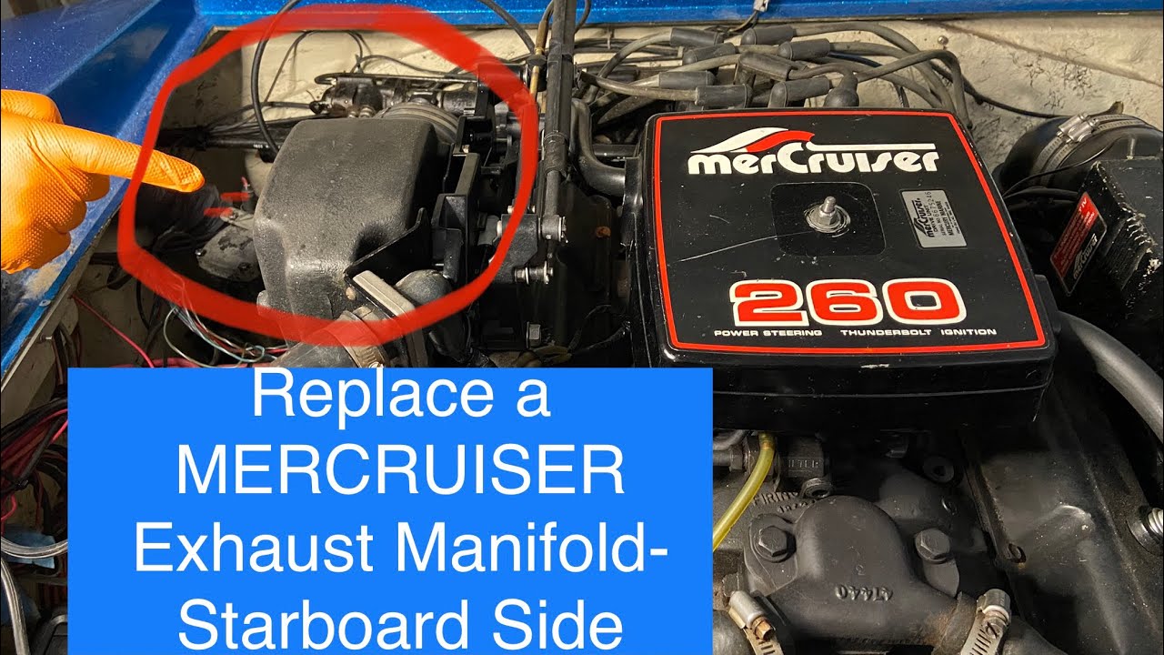 How To Replace MERCRUISER Exhaust Manifolds & Risers, Part 2- Starboard ...