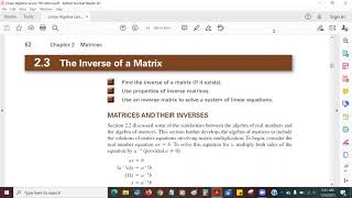 2.3 Inverse Matrix