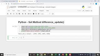 166 Python Set Method difference update