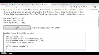 Solution to the deFront CodingBat problem