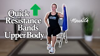 Quick Resistance Bands Workout For Seniors and Beginners | Upper Body \u0026 Core | All Seated | 14min