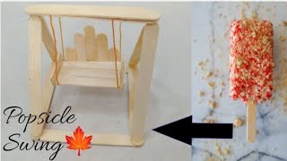 Popsicle Stick Crafts | How to make Popsicle Stick Swing | Diy Miniature Jhula🌷