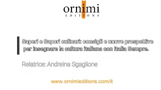 Saperi e sapori culinari... (Webinar Ornimi Editions)