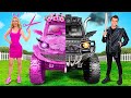 Pink Car vs Black Car Challenge | Crazy Challenge by TeenDO Challenge