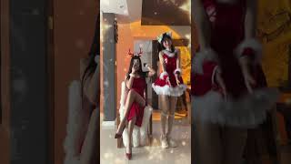 【Tik Tok】美女 クリスマスベル 可愛い クリスマス 長い脚 スタイル セクシー メイド 美少女 #shorts  | 抖音