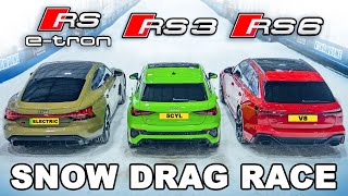 Quattro 4WD v EV 4WD: SNOW DRAG RACE