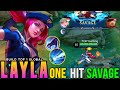 ONE HIT SAVAGE IS HARE!!😱 BUILD TOP GLOBAL LAYLA 2024!!! - Mlbb