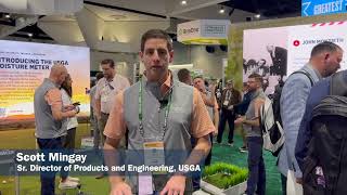 Scott Mingay demonstrates the new USGA Moisture Meter