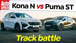 Hyundai Kona N vs Ford Puma ST: road and track battle | 4K