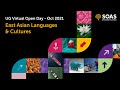 East Asian Languages and Cultures: UG Virtual Open Day - Oct 2021