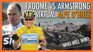 Lance Armstrong and Chris Froome Race the Alpe d'Huez on Zwift