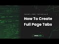 How To Create Full Page Tabs Using HTML, CSS & JS