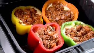 Air Fryer Lasagna Stuffed Peppers