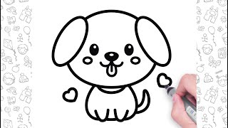 Easy Puppy Drawing Step by Step | Bolalar uchun oson chizish | Easy drawing for kids
