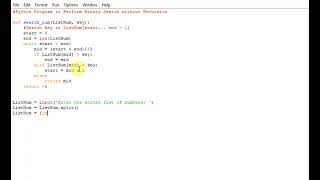 Python Program to Perform Binary Search without Recursion
