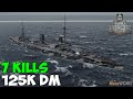 World of WarShips | Gangut | 7 KILLS | 125K Damage - Replay Gameplay 4K 60 fps